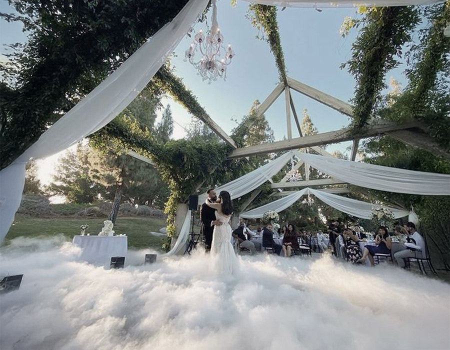 Fumée au sol mariage